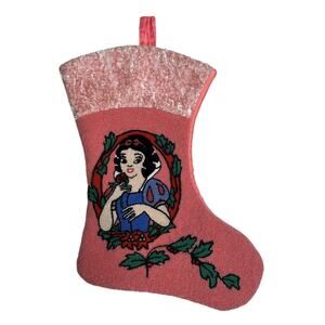 Disney Classics Vtg Pink Plush Princess Snow White Christmas Stocking 19.5"